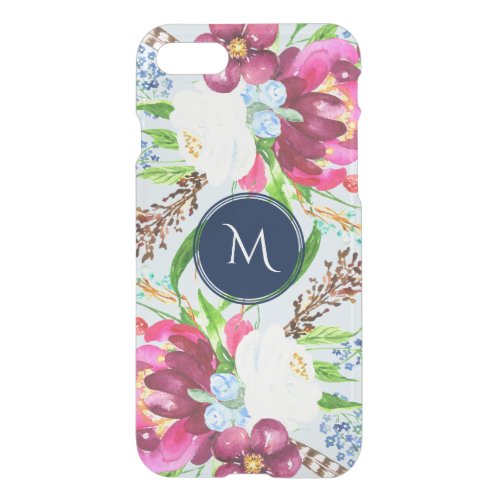 Colorful trendy watercolors flowers composition iPhone SE87 case