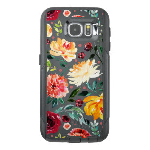 Colorful trendy watercolors flowers pattern OtterBox samsung galaxy s6 case