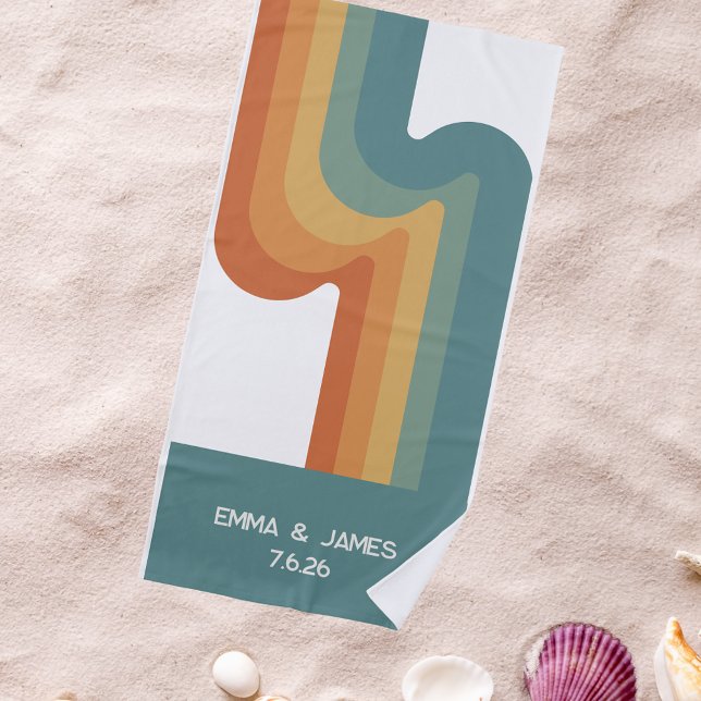Colorful Trendy Wedding Gift Beach Towel (Creator Uploaded)