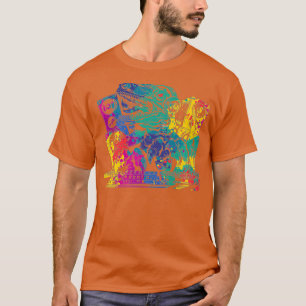 Colorful Trex DJ Techno Music edm Party Premium T-Shirt