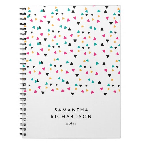 Colorful Triangle Confetti Personalized Notebook