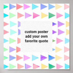 colorful triangle pattern add a quote abstract poster