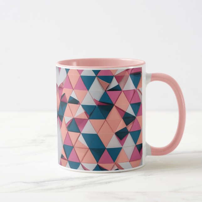 Colorful Triangle Pattern – Modern Retro Combo Mug (Right)