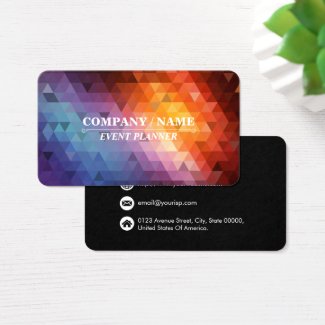 Colorful Triangle Pattern Personalize Business Card