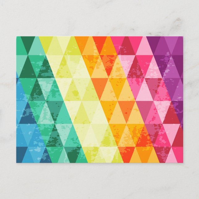 Colorful triangle pattern postcard (Front)