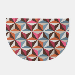 Colorful Triangle Tiles: Vintage Mosaic Doormat