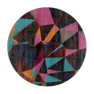 Colorful Triangles Abstract Geometric Background. Cutting Board