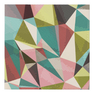 Colorful Triangles, Abstract Geometric Shapes. Faux Canvas Print