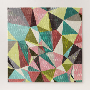 Colorful Triangles, Abstract Geometric Shapes. Jigsaw Puzzle