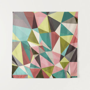 Colorful Triangles, Abstract Geometric Shapes. Tapestry