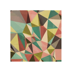 Colorful Triangles, Abstract Geometric Shapes. Wood Wall Art
