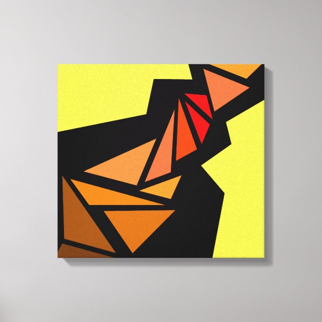 Colorful triangles Abstract Geometric Yellow black Canvas Print (Front)