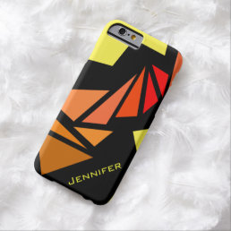 Colorful triangles Abstract Geometric Yellow black Barely There iPhone 6 Case