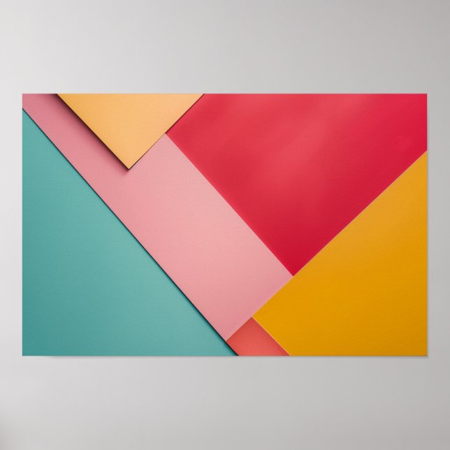 Colorful triangles background poster (Front)
