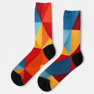Colorful triangles background socks