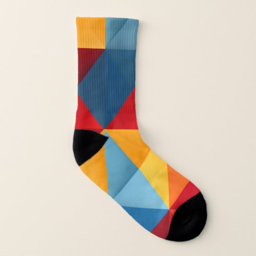 Colorful triangles background socks