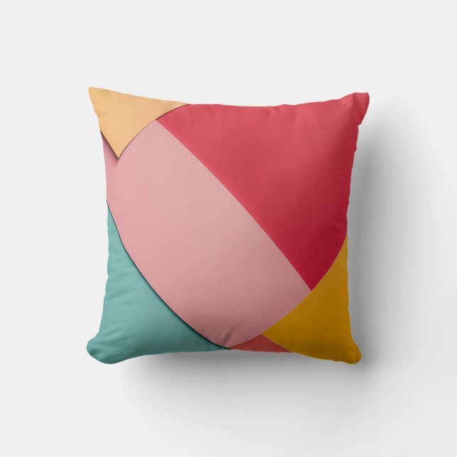 Colorful triangles background throw pillow (Front)
