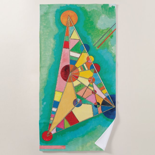 Colorful Triangles by Wassily Kandinsky Beach Towel (Front)