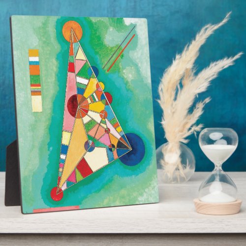Colorful Triangles by Wassily Kandinsky Plaque