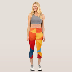 Colorful triangles capri leggings
