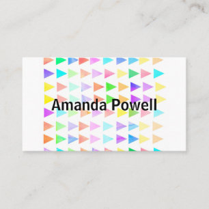 colorful triangles cheerful pattern modern business card