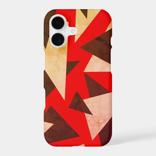 Colorful Triangles Elegant Geometric Red Pattern Iphone Case (Back)