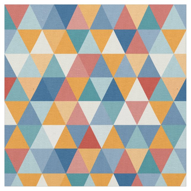 Colorful Triangles Fabric (Close Up)