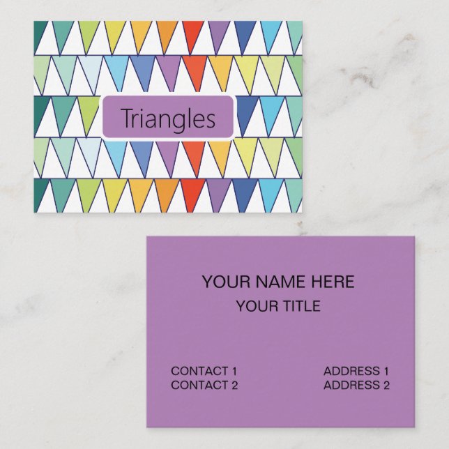 Colorful Triangles Fashion Artist Designer Business Card (Front/Back)