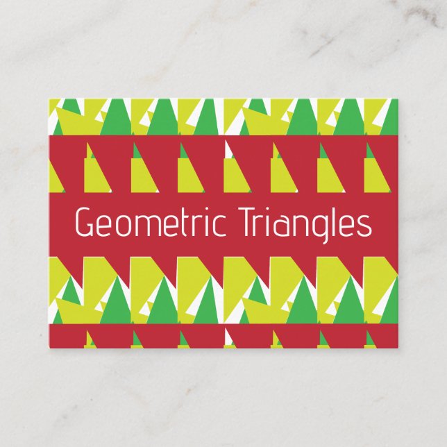 Colorful Triangles Geometric  Business Card (Front)