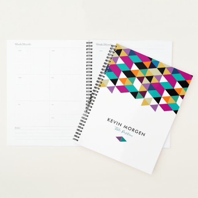 Colorful triangles geometric design planner (Display)