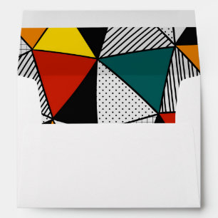colorful triangles geometric pattern envelope