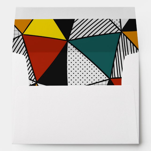 colorful triangles geometric pattern envelope (Back (Bottom))