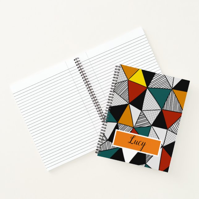 colorful triangles geometric pattern notebook (Inside)