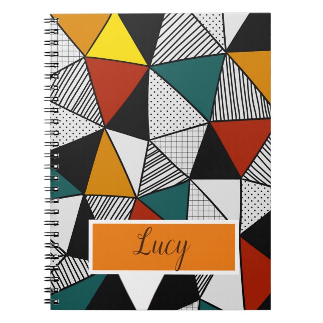 colorful triangles geometric pattern notebook (Front)