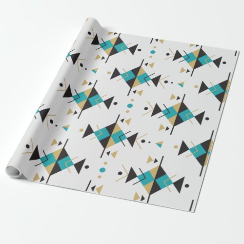 Colorful triangles geometric pattern wrapping paper