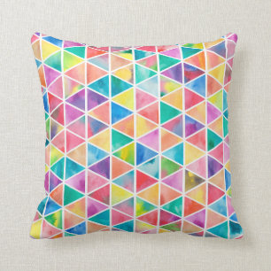 Colorful Triangles Modern Artistic Throw Pillow