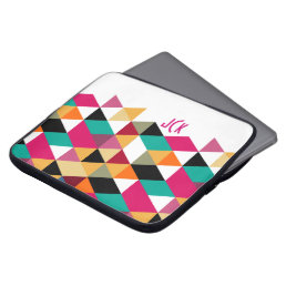 Colorful Triangles Modern Geometric Pattern Laptop Sleeve