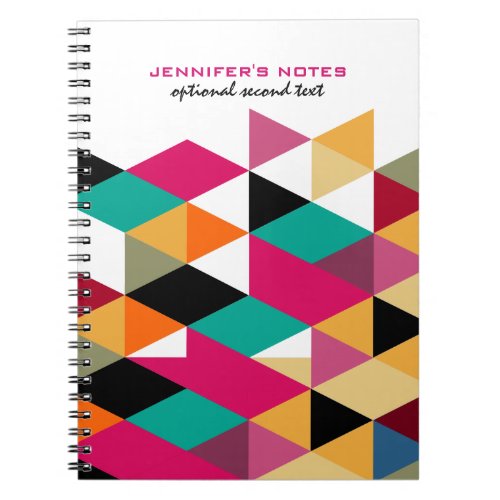 Colorful Triangles Modern Geometric Pattern Notebook