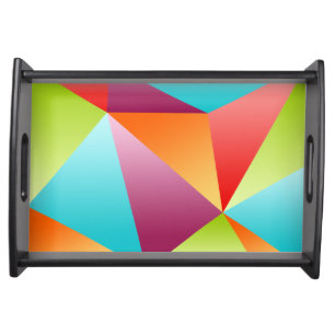 Colorful Triangles Mosaic Serving Tray