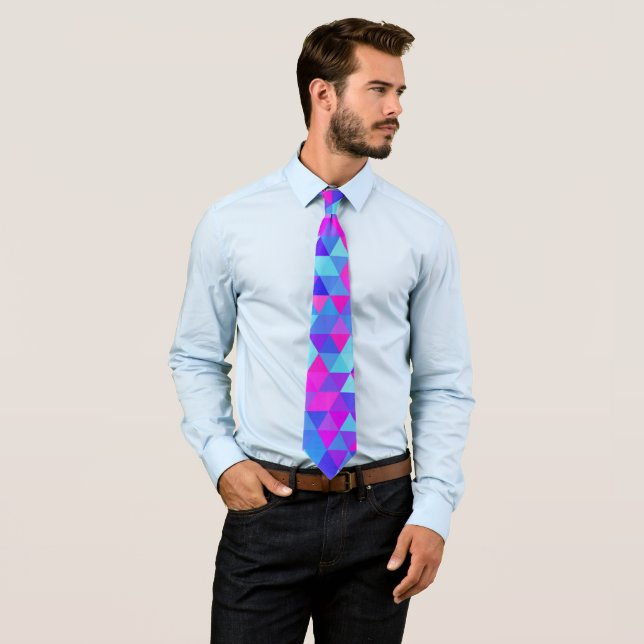 Colorful Triangles Neck Tie (In Situ)