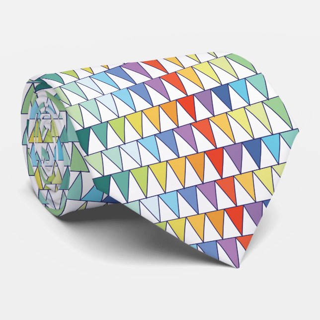 Colorful Triangles Neck Tie (Rolled)