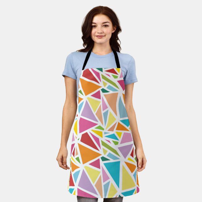 Colorful triangles pattern 2 apron (Worn)