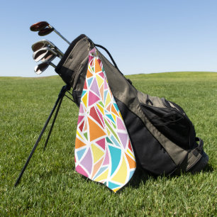 Colorful triangles pattern 2 golf towel