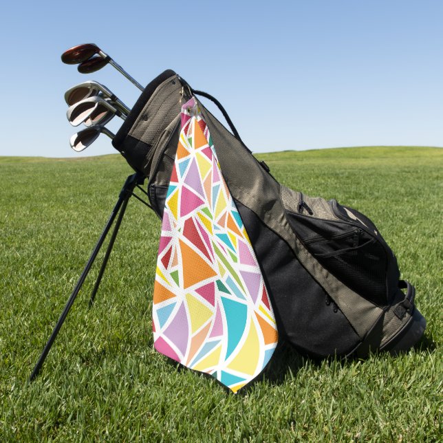 Colorful triangles pattern 2 golf towel (Green)