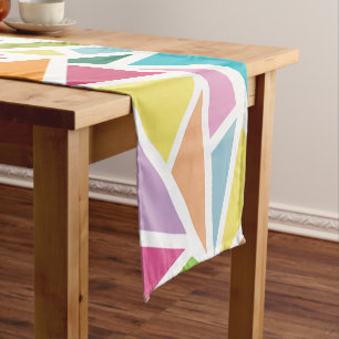 Colorful triangles pattern 2 short table runner
