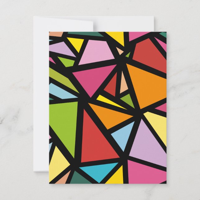 Colorful triangles pattern 3 note card (Front)