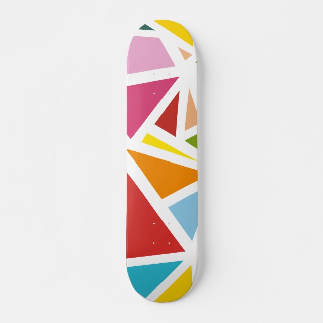 Colorful triangles pattern 4 skateboard (Front)