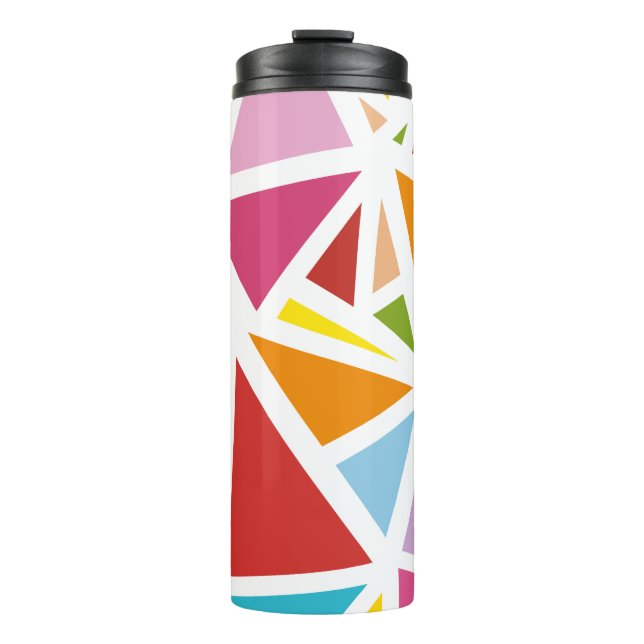 Colorful triangles pattern 4 thermal tumbler (Front)