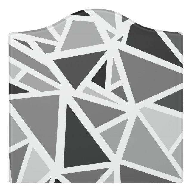 Colorful triangles pattern 5 door sign (Large Crest Front)