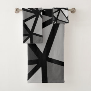 Colorful triangles pattern 6 bath towel set